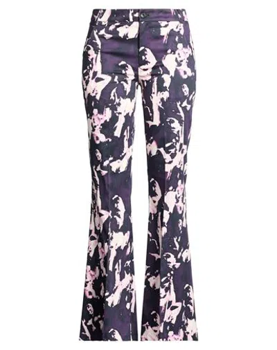 Grifoni Woman Pants Dark Purple Size 8 Cotton, Elastane