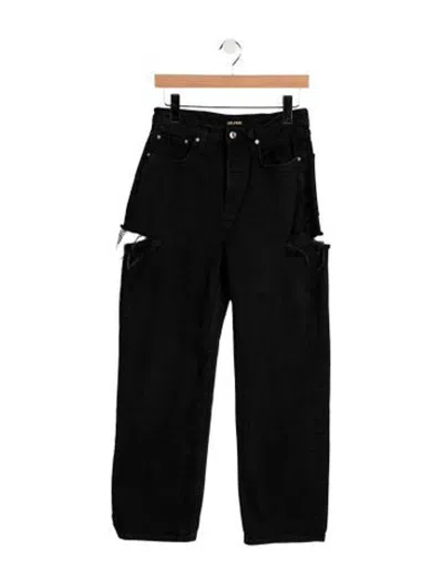 Pre-owned Grlfrnd High-rise Straight Leg Jeans In Black