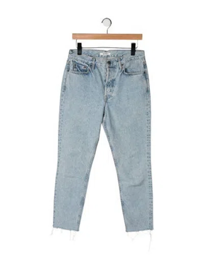Pre-owned Grlfrnd High-rise Straight Leg Jeans In Blue