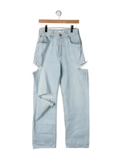 Pre-owned Grlfrnd High-rise Straight Leg Jeans In Blue