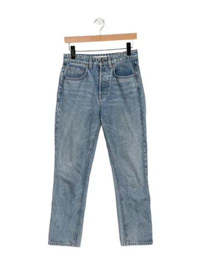 Pre-owned Grlfrnd High-rise Straight Leg Jeans In Blue
