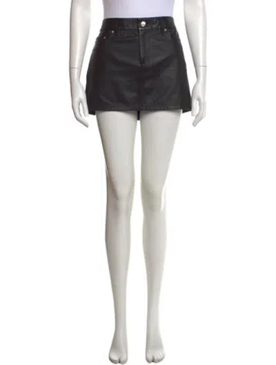 Pre-owned Grlfrnd Leather Mini Skirt In Black