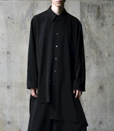 Pre-owned Groundy X Yohji Yamamoto Asymmetric Shirt Crepe In Black