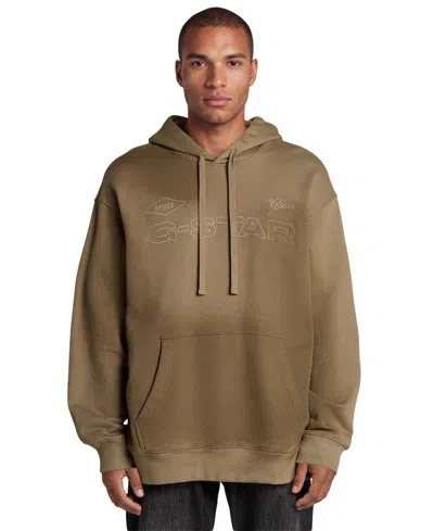 G-star Raw Men's Embro Sprayed Relaxed-fit Hoodie In Brown