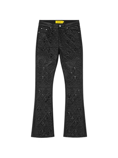Guapi Quilted-panel Relic Jeans In Black