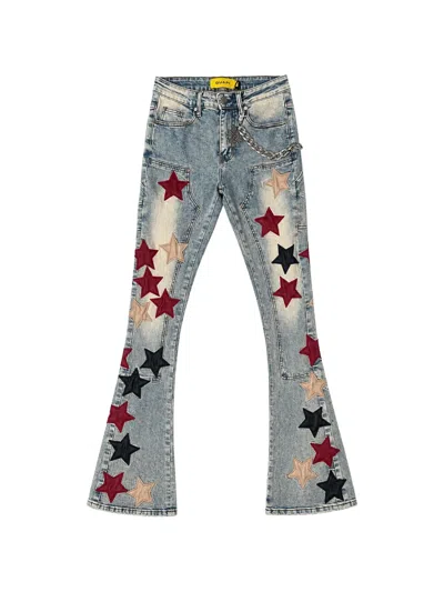 Guapi Star-appliqué Chain-detail Jeans In Blue