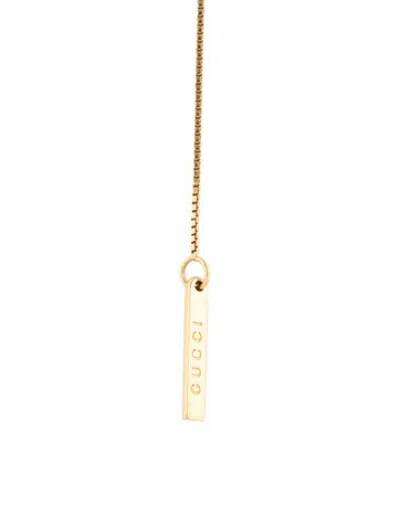 Pre-owned Gucci 18k Bar Lariat Necklace, 21.5" In Multicolor