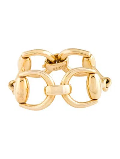 Pre-owned Gucci 18k Horsebit Link Bracelet, 6.75" In Multicolor