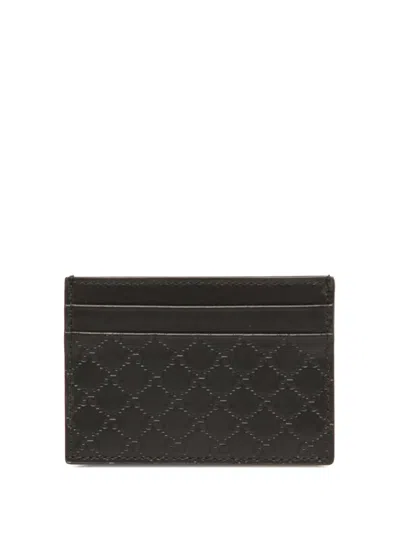 Pre-owned Gucci 2000-2015 Microssima Card Holder In Black