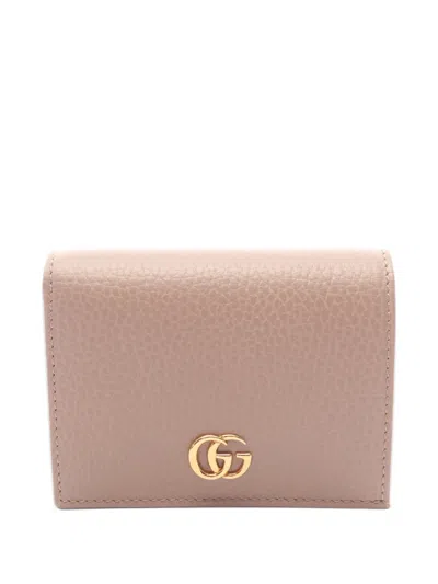 Pre-owned Gucci 2010s Gg Marmont Bi-fold Wallet In Neutrals