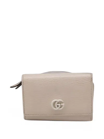 Pre-owned Gucci 2010s Gg Marmont Wallet In Neutrals