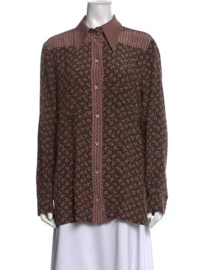 Pre-owned Gucci 2016 Silk Blouse In Black