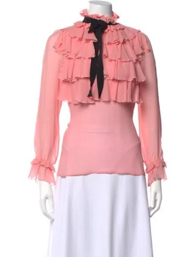 Pre-owned Gucci 2016 Silk Blouse In Pink