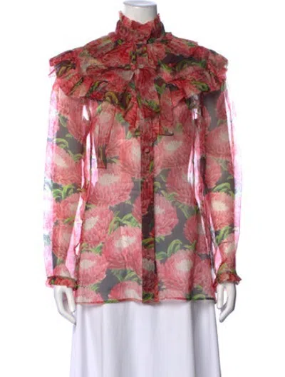 Pre-owned Gucci 2016 Silk Blouse In Pink