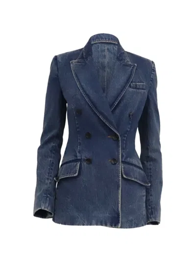 Pre-owned Gucci 2020s Double-breasted Blazer In Blue