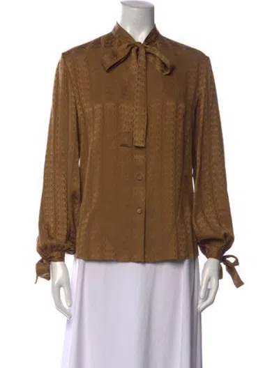 Pre-owned Gucci 2022 Silk Blouse In Brown