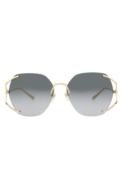 Gucci 59mm Oversize Sunglasses In Gold