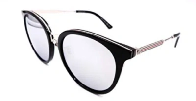 Pre-owned Gucci Authentic  Sunglasses Gg 0204sk - 006 Black W/grey Silver Lens 56mm
