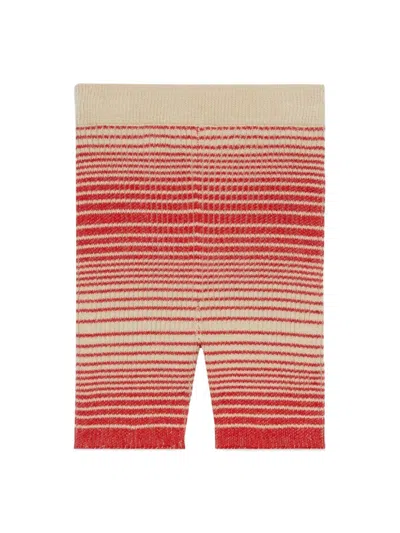 Gucci B Bermuda Co Rib St W/stripes In Red