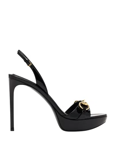 Gucci Black Platform Heels In Multi