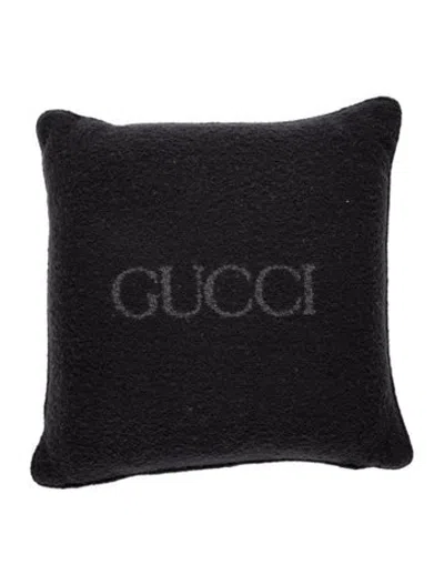 Pre-owned Gucci Boucle Throw Pillow In Grey