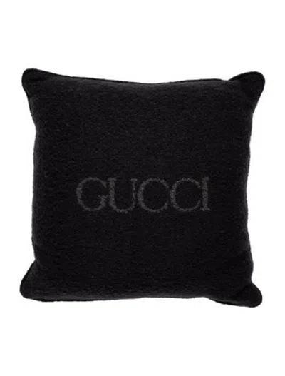 Pre-owned Gucci Boucle Throw Pillow In Grey