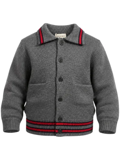 Gucci Boys 100% Wool Mini Sweater In Gray