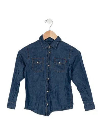 Pre-owned Gucci Kids' Boys' Long Sleeve Top In Blue