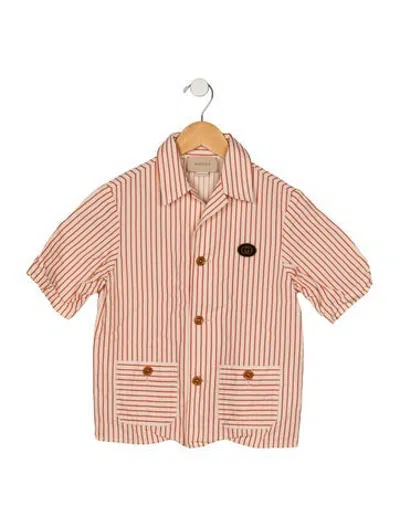 Pre-owned Gucci Kids' Boys' Striped Short Sleeve Top In Neutrals