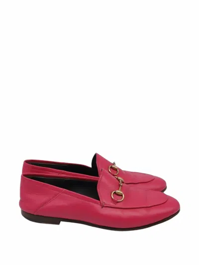Pre-owned Gucci Brixton Horsebit Loafers In Pink