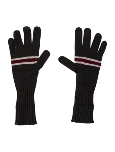 Pre-owned Gucci Colorblock Wool Knit Winter Gloves W/tags In Grey