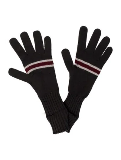 Pre-owned Gucci Colorblock Wool Knit Winter Gloves W/tags In Grey