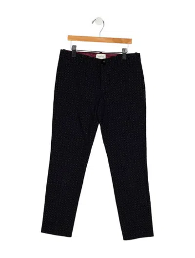 Pre-owned Gucci Kids' Cotton Blue And Multicolor Patterned Pants With Zip And Button Closure In Blue/red/white