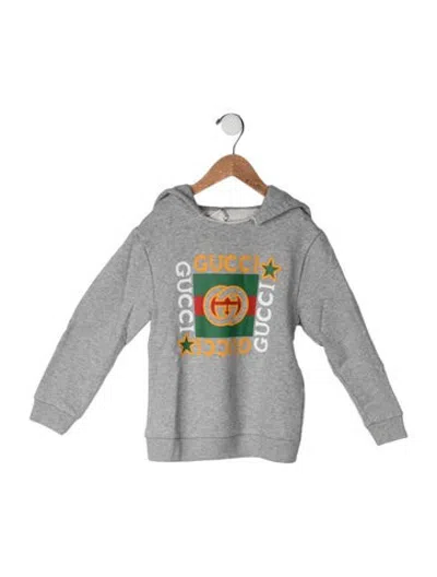 Pre-owned Gucci Kids' Cotton Hooded Sweatshirt In Grey