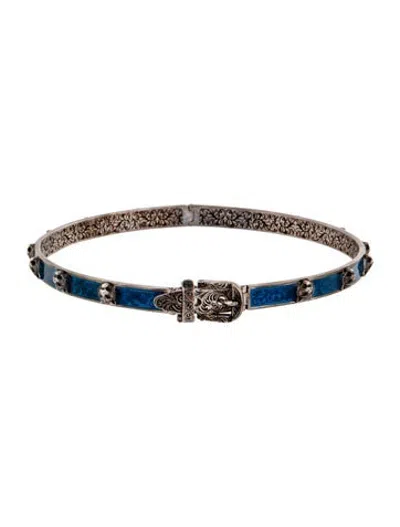 Pre-owned Gucci Enamel Feline Hinged Choker, 14" In Multicolor