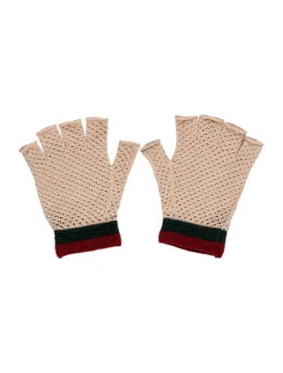 Pre-owned Gucci Fingerless Gloves In Neutrals