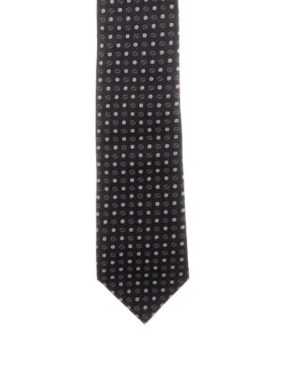 Pre-owned Gucci Floral Pattern Silk Tie In Blue