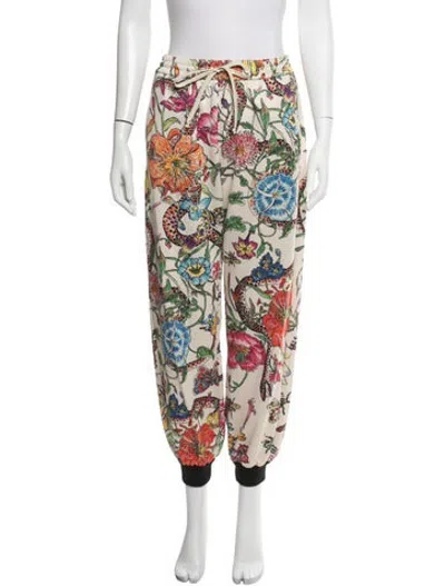 Pre-owned Gucci Floral Print Sweatpants In Neutrals