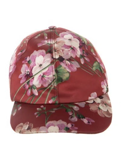 Pre-owned Gucci Floral Printed Baseball Cap In Red