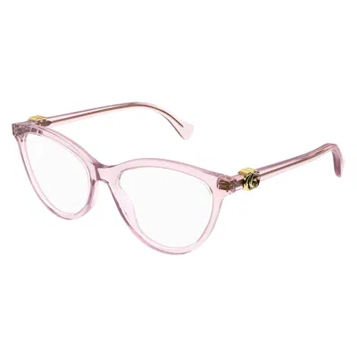 Gucci Gg Mini Transparent Eyeglasses In Pink