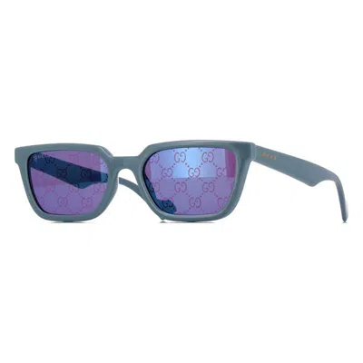 Gucci Gg Pattern Mirror Sunglasses In Blue