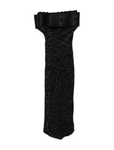 Pre-owned Gucci Gg Print Tights In Black/gold