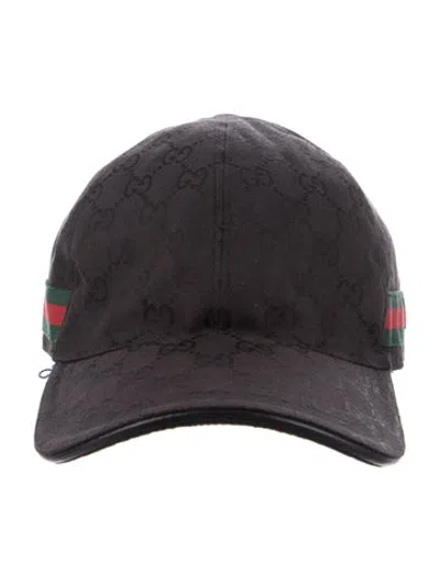 Pre-owned Gucci Gg Printed Logo Baseball Cap In Black