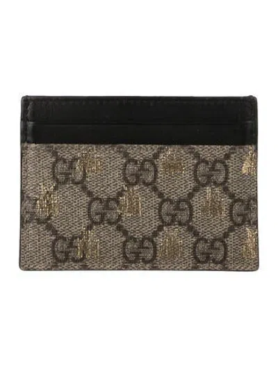 Pre-owned Gucci Gg Supreme Card Holder In Neutrals