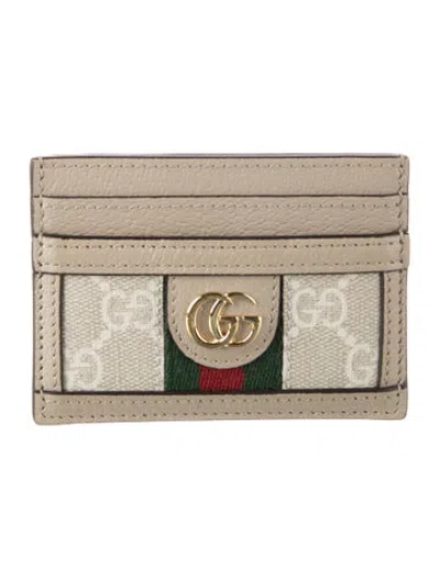 Pre-owned Gucci Gg Supreme Card Holder In Neutrals