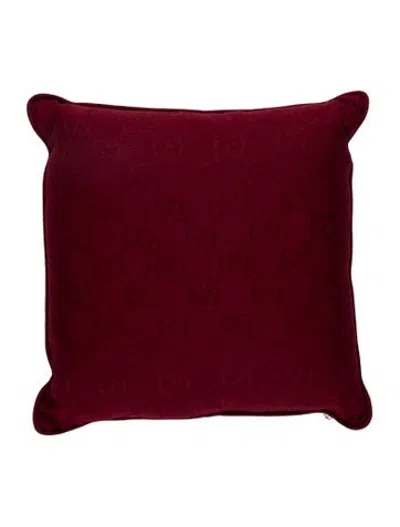 Pre-owned Gucci Gg Throw Pillow In Burgundy