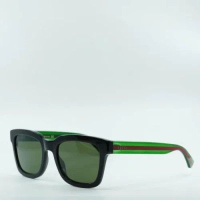 Pre-owned Gucci Gg0001sn 002 Black/green 52-21-145 Sunglasses