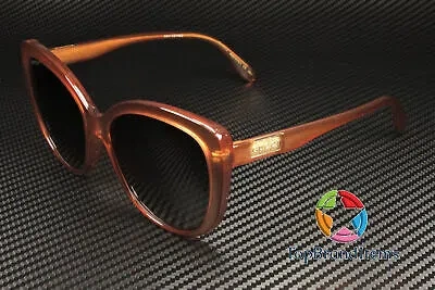 Pre-owned Gucci Gg0789s 002 Cat Eye Brown Shiny Brown 57 Mm Women's Sunglasses