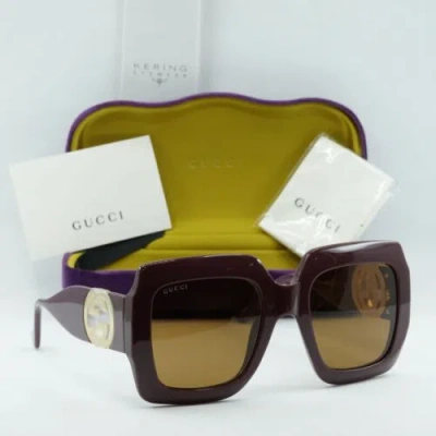 Pre-owned Gucci Gg1022s 007 Brown/brown 54-23-140 Sunglasses