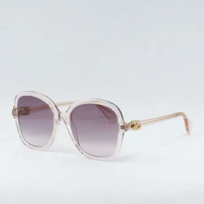Pre-owned Gucci Gg1178s 005 Transparent Pink/gradient Violet 56-20-145 Sunglasses In Purple